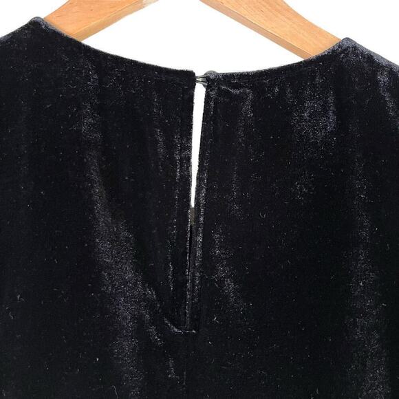 J.Crew Drapey Black Velvet Peplum Sleeveless Tank Top, Size‎ 8 - Picture 9 of 10